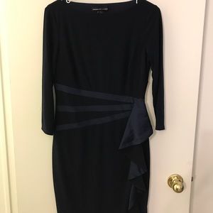 Beautiful navy blue silky dress.